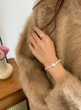 碎银子珍珠手链女生轻奢小众