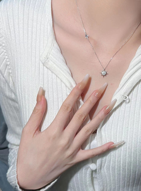 本鹿星辰S925纯银项链女2024年新款太阳花项链送闺蜜朋友生日礼物