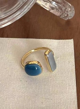 戒指设计感高级感女时尚个性 冷淡风小众日式轻奢欧美ins祖母绿指