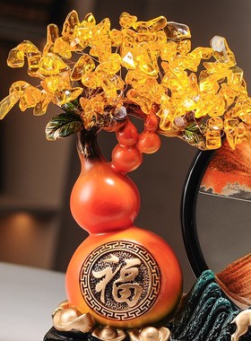 创意发财树福禄招财流沙画摆件客厅玄关酒柜电视柜装饰品