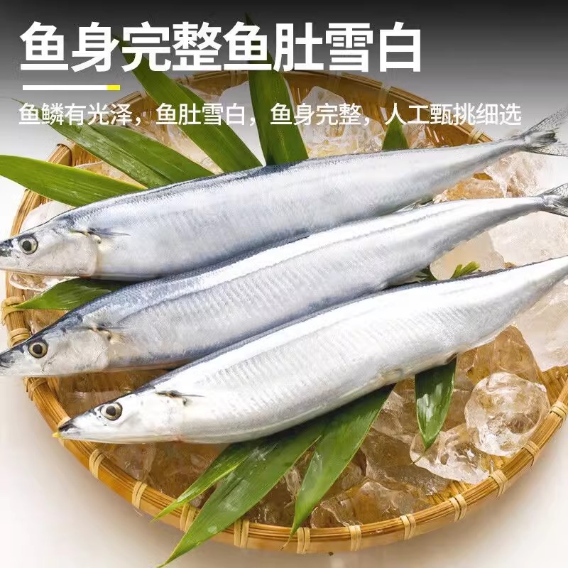 秋刀鱼冷冻新鲜商用日式料理特大号烧烤海鲜水产鲜活深海鱼5斤装-图0