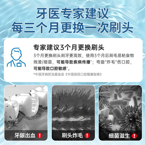 小米电动牙刷头t300/t500通用米家声波牙刷T100替换软毛原装刷头L - 图0