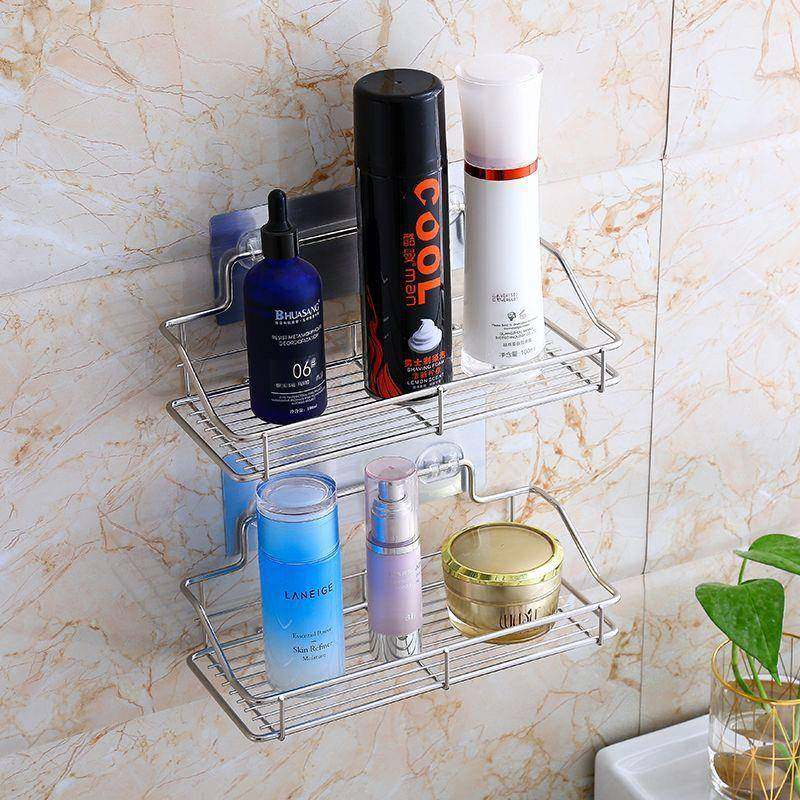 免打孔浴室置物架卫生间厕所收纳不锈钢洗漱挂篮挂墙厨房用品,淘宝优惠券,粉丝福利购,淘宝优惠卷