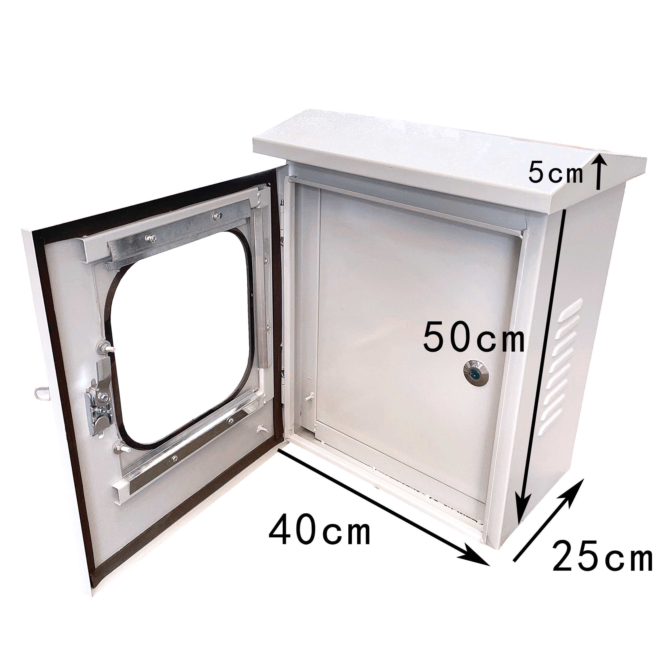 内外门双层配电箱户外防水带可视窗箱明装按钮箱控制箱50*40*25cm