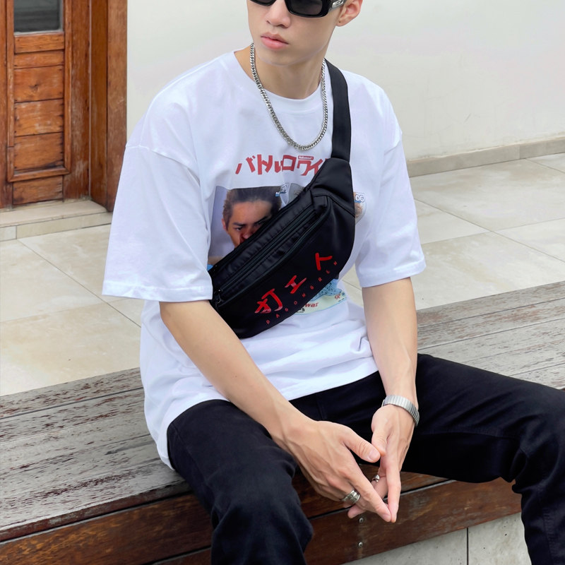 韩版夏季2021新款斜挎包单肩包胸包尼龙小众设计感小包运动腰包男,淘宝优惠券,粉丝福利购,淘宝优惠卷