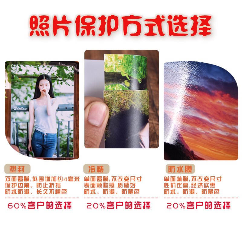 洗照片 6寸50张照片塑封打印照片冲印手机相O片网上晒照片冲洗过