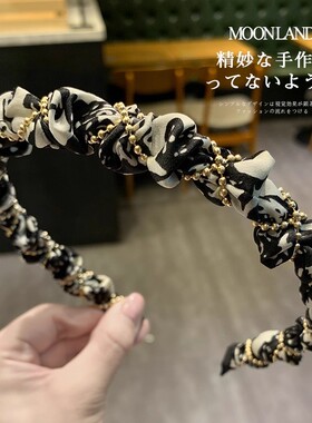 气质布艺链条发箍女发卡洗脸头箍