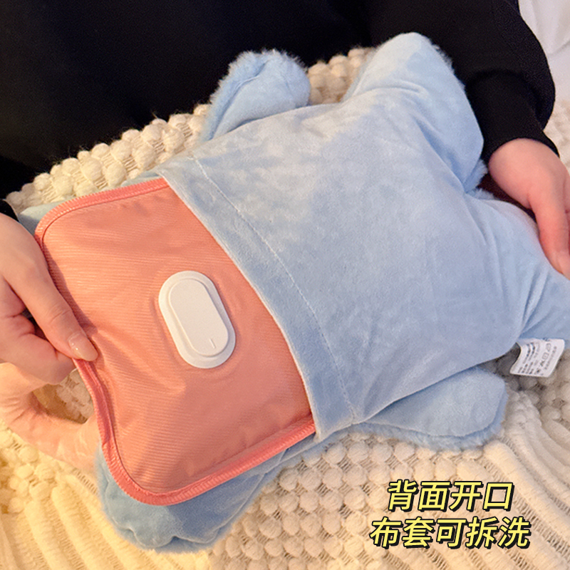 可爱小熊手提热水袋暖水袋充电防爆正品暖手宝女生暖被窝神器热宝 - 图0