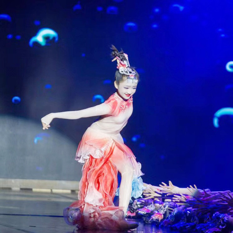 第十二届小荷风采云波里锦鲤跃舞蹈演出服女童鲤鱼表演服小鱼服装,淘宝优惠券,粉丝福利购,淘宝优惠卷