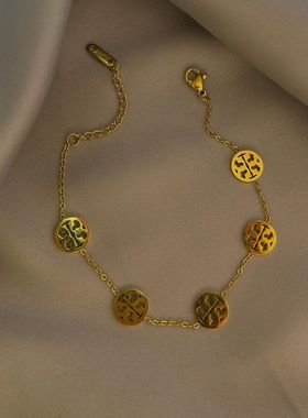 新款镂空雪花手链简约气质优雅轻奢百搭钛钢项链高级感设计首饰女