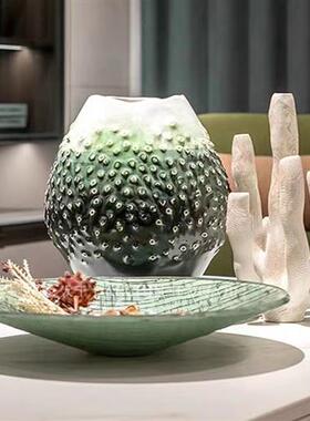 现代高级感肌理摆件客厅果盘海洋风创意珊瑚装饰品树脂花器摆设品