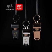 High-end North Wolf Pure Brass Whistle Sports Referee With Nuclear Mega Volume Whistle Sports K Teacher Command Post Carbon Black