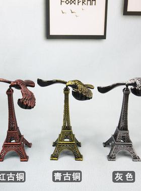 创意悬浮摆件反重力平衡鹰铁塔模型金属工艺品办公桌装饰品小摆设