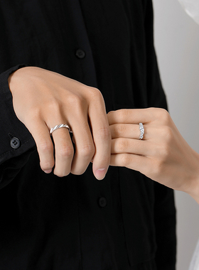 paraskors情侣纯银浪漫对戒戒指