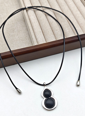 新中式黑檀木葫芦吊坠项链