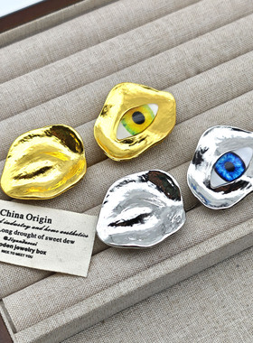 法式夏帕风不对称眼睛开口戒指