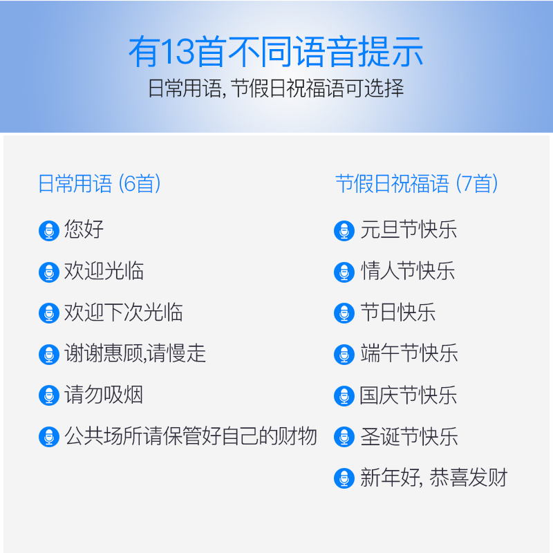 牧锐门铃感应器店铺进门欢迎光临商店超市防盗迎客语音双向迎宾器 - 图3