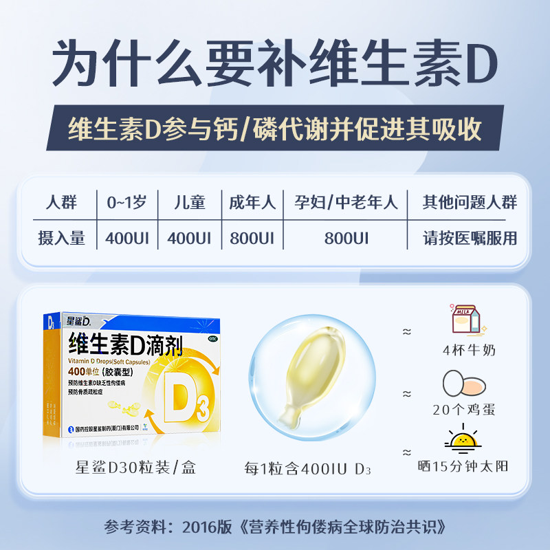 6盒装星鲨维生素d(胶囊型)30滴剂 澳利维维矿物质