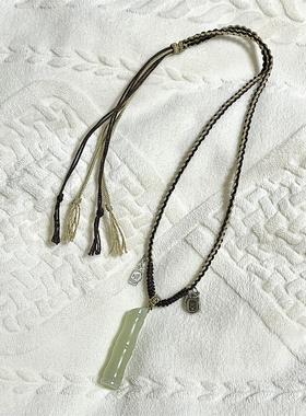 小众古风新中式竹节吊坠项链