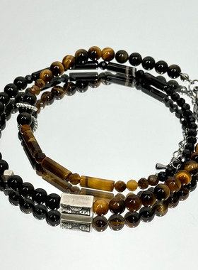 虎眼石金耀石新中式多圈三层手链