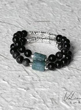 小众设计黑耀石新中式情侣手链