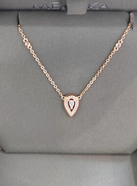 亚马孙热款欧美风梅西家水滴镶钻项链 时尚高级镀18K金轻奢锁骨链