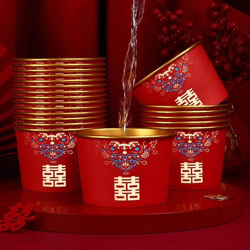 一次性碗结婚碗筷套装纸碗加厚喜碗婚宴婚礼餐具纸杯婚庆用品,淘宝优惠券,粉丝福利购,淘宝优惠卷