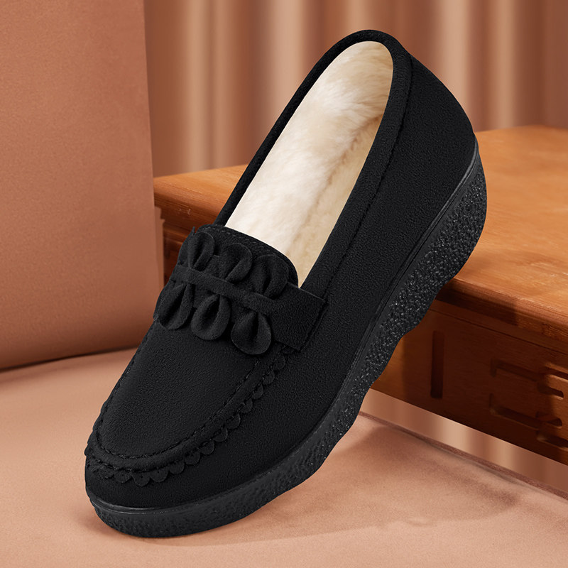 豆豆鞋女冬加绒2025新款加厚保暖软底老北京布鞋防滑黑色工作棉鞋,淘宝优惠券,粉丝福利购,淘宝优惠卷