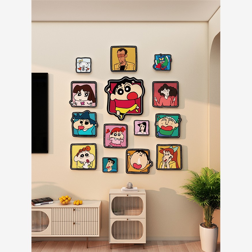 星星人可爱遮丑墙贴装饰客厅沙发画电视机大白背景墙挂件点缀墙贴 - 图0