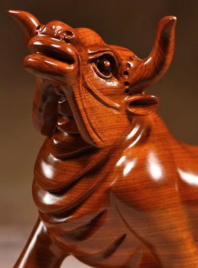 花梨招财纳福店铺办公桌整料雕刻