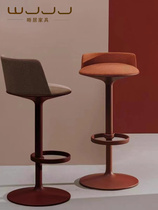 Nordic modern minimalist designer creative rotatable bar chair clubhouse KTV Italian style light extravagant and high foot bar chair