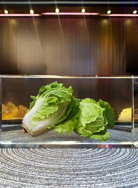 高端轻奢艺术水晶摆件玉白菜开A业乔迁礼品家居酒柜装饰高档工艺