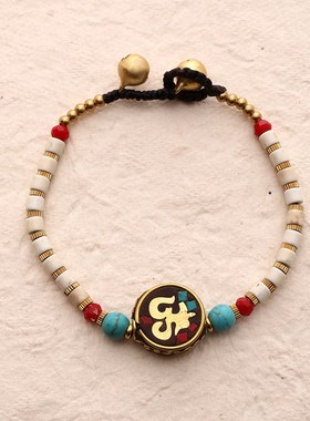 国风新中式e手工串珠复古民族风小众设计藏风手链时尚个性藏式手