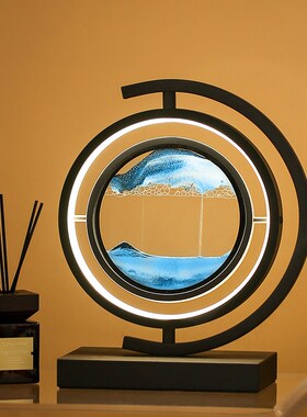 圣诞礼物流沙画解压沙漏摆件创y意灯客厅电视柜装饰品搬家乔迁新