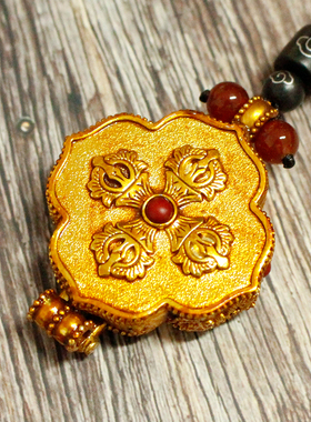 西藏尼泊尔楞严咒可放饰品嘎乌盒