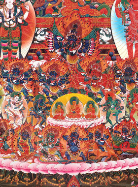 莲师唐卡挂画相框藏式装饰摆件