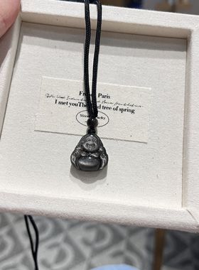 黑曜石弥勒佛银曜石光泽男女通用