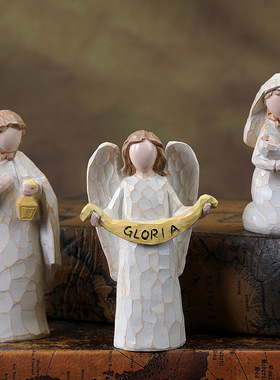 亚马逊仿木刻耶稣诞生马槽组合场