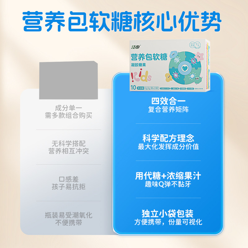 江中营养包软糖儿童蓝莓氨基丁酸综合补充营养品保健品官方药房