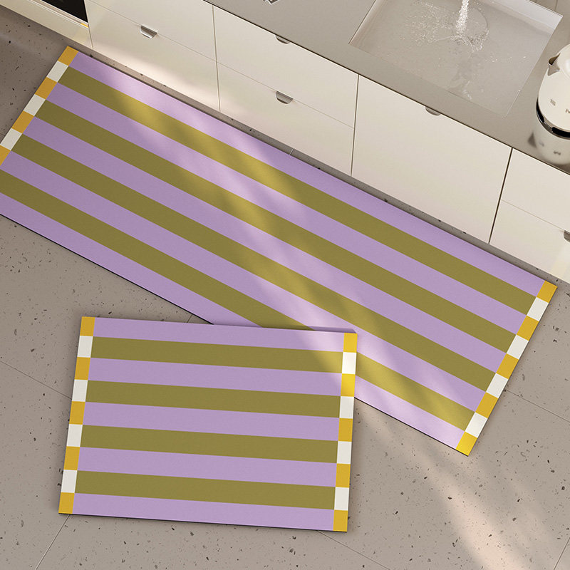 孟菲斯北欧厨房地垫硅藻泥速干吸水防滑耐脏可定制多巴胺条纹地毯,淘宝优惠券,粉丝福利购,淘宝优惠卷