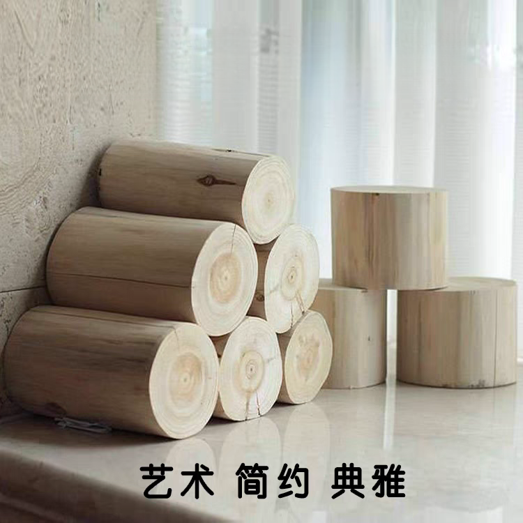天然去皮杉木木桩凳子茶凳座凳客厅家用休闲凳简约摆件花瓶底座 - 图3