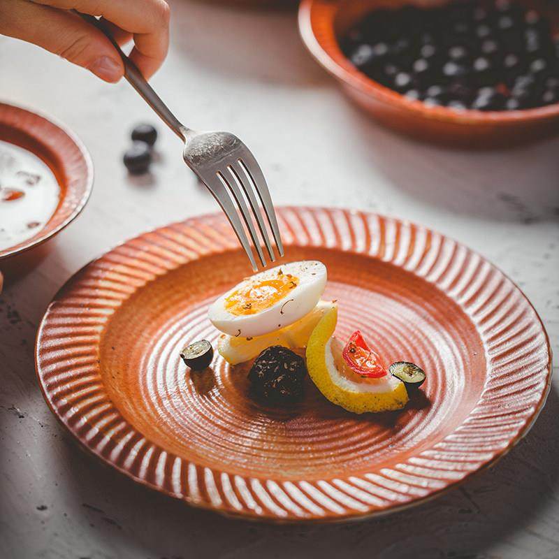 莳绘金缮麦穗系列碗盘餐具组合日式粗陶复古碗碟套装家用面碗汤盘,淘宝优惠券,粉丝福利购,淘宝优惠卷