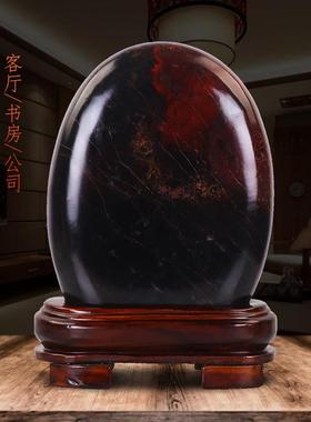 鸡血石原石摆件天然玉观赏奇石客厅办公室靠山石开业乔迁新居礼物