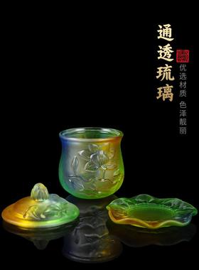 彩莲补水杯、佛杯、佛前圣水杯、观音供养佛、净水杯、家居摆件