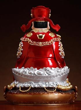 新款纯铜彩聚宝财神爷佛像家用供奉文财神店铺办公室公司开业摆件