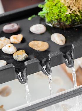 孤都长方形鱼池小型鱼缸水流装置摆件水箱洒水器景观循环水景观配