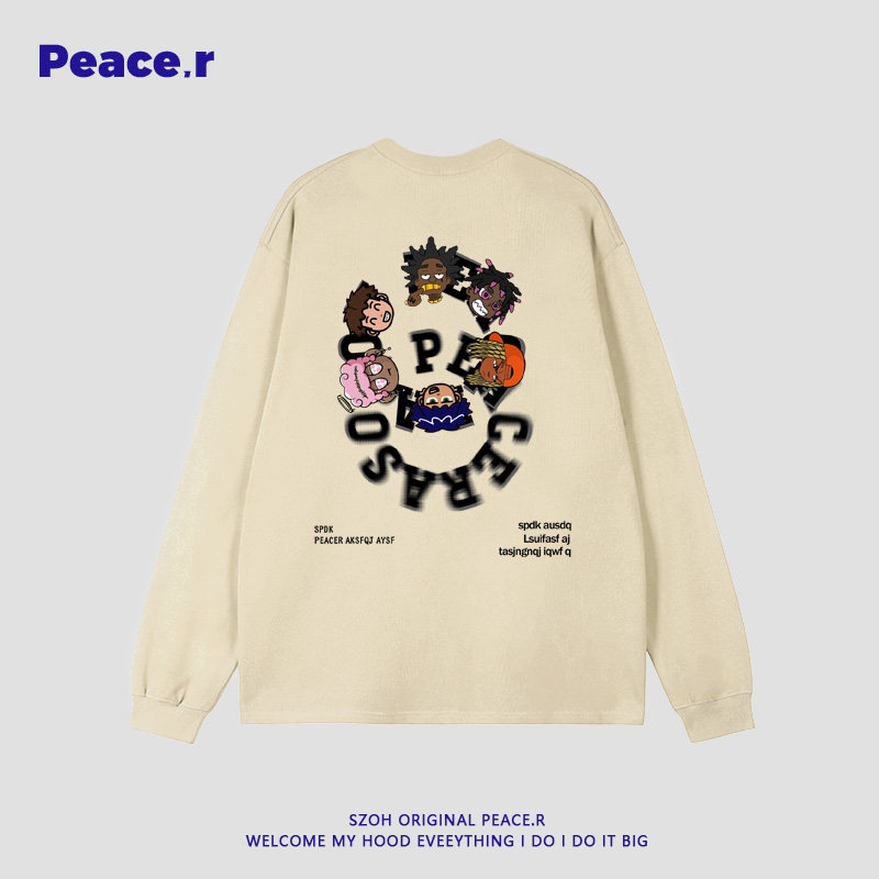 美式嘻哈人物印花重磅纯棉长袖t恤男秋季高街潮牌宽松休闲打底衫,淘宝优惠券,粉丝福利购,淘宝优惠卷