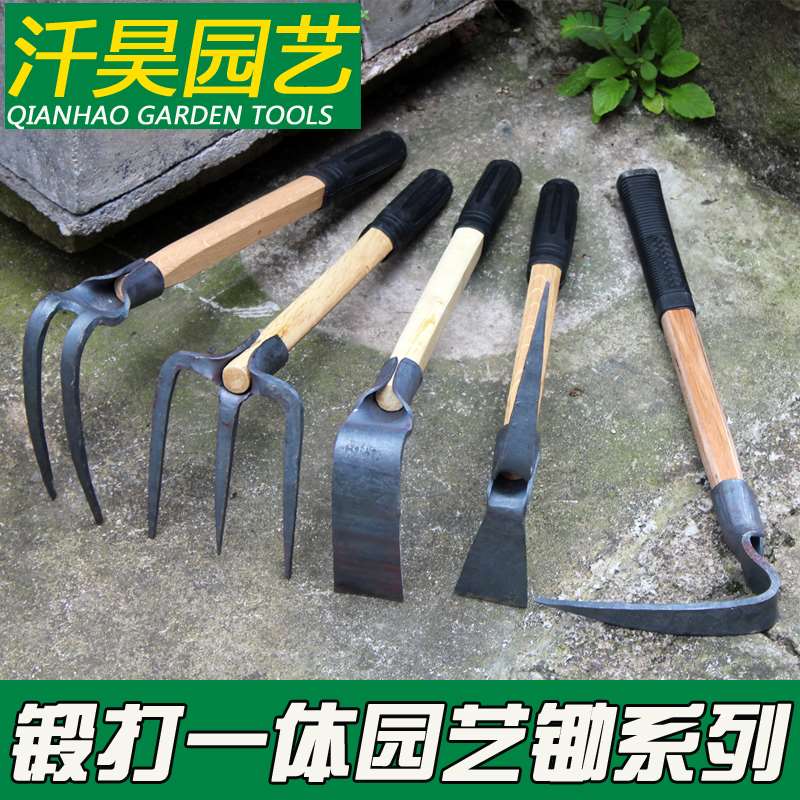 小锄头家用户外种植农具翻地开荒挖土农用种菜挖笋工具耙子两用镐-图1