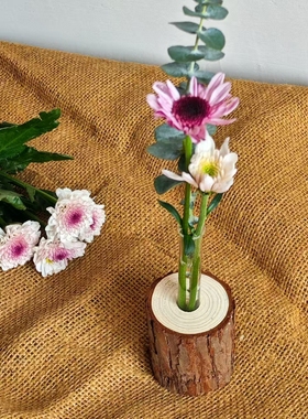 树桩小花盆插花台家居饰品