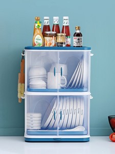 乐扣乐扣厨房碗筷收纳盒婴儿小碗柜沥水碗架带盖家用放餐具盘箱密